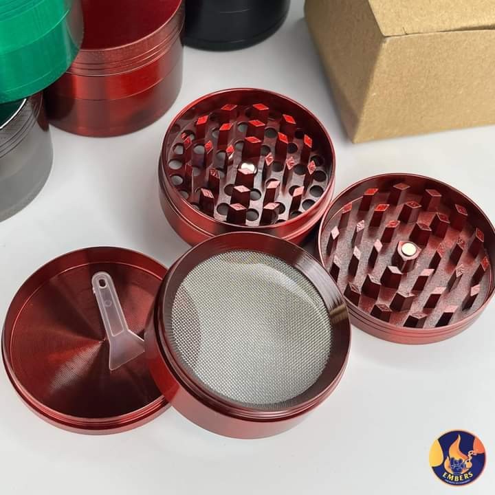 4 Part Metal Grinder Queen Size Red
