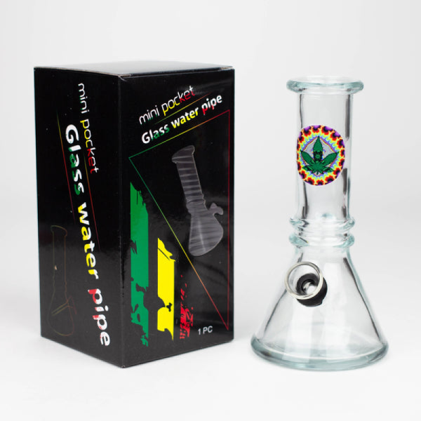 Design Mini Glass Bong - Assorted - 7 Inch - Peremium Quality