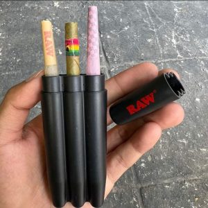 Top King Size Cone Holder Air Tight Hard Plastic Tube Smoking Rolling Cig Tube, 3 Holders Random Colour