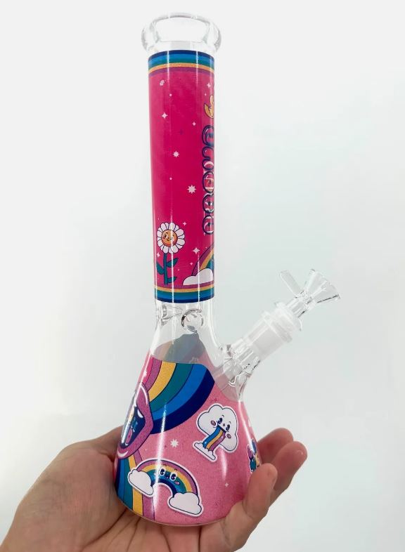 11" Heavy Glass Bongs Filter 14mm Bowl Bubbler Cartoon Best Girls Gifts Cute