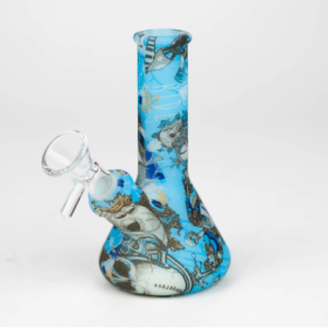 SILICONE MINI BEAKER BONG - GLOW IN THE DARK - 5"