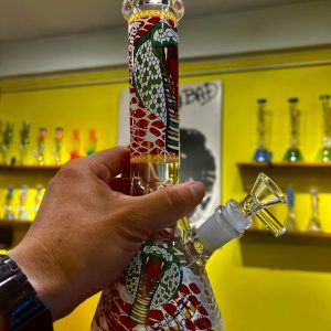 14" Heavy Duty Glass Bong Glass Water Pipe Smoking Tobacco Pipe Beaker 14MM Bowl